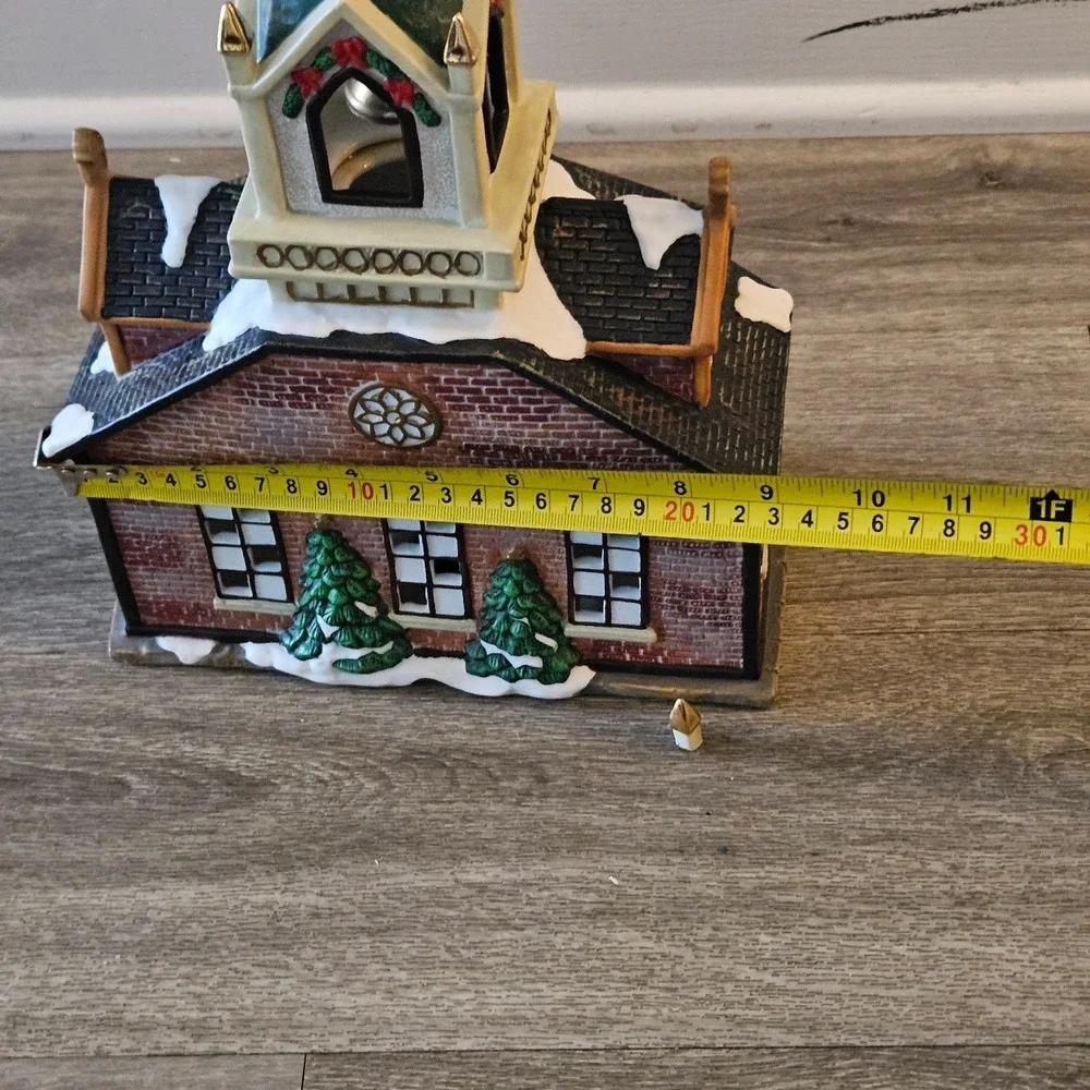 Galleria Christmas Village Hand  Painted  Church ‎ Holiday  Porcelain DAMAGED